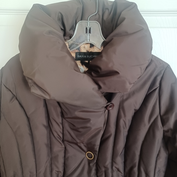 DANA BUCHMAN FITTED WINTER COAT SIZE MEDIUM BROWN - Picture 4 of 12